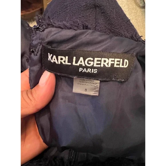 Karl Lagerfeld Blue Tweed Dress - Picture 6 of 9